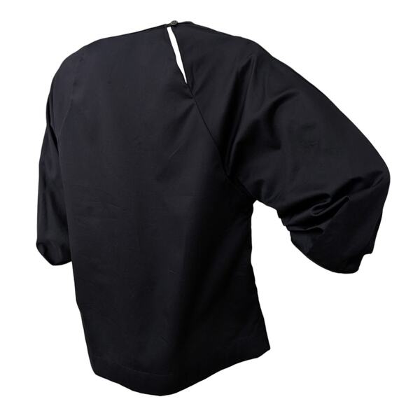 NWT Rosetta Getty Black Asymmetric Poplin Shirt - Picture 4 of 16